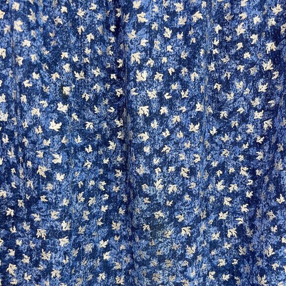 Michael Michael Kors Blue & Silver Metallic Long Sleeve Blouse - Size XL - Picture 4 of 8